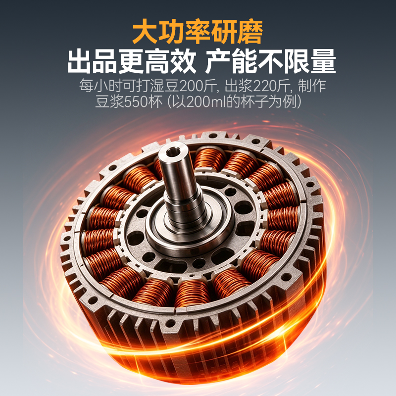 麦大厨低震动静音商用磨浆机独立急停过载保护企业食堂专用制浆设备