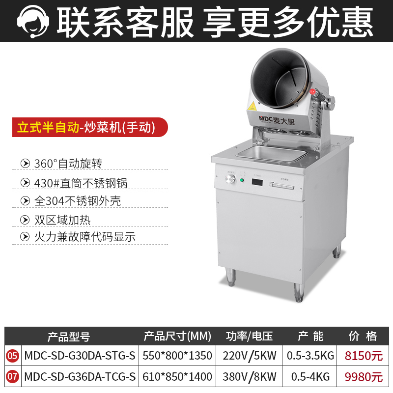 MDC商用炒菜机手动电动立式半自动炒菜机