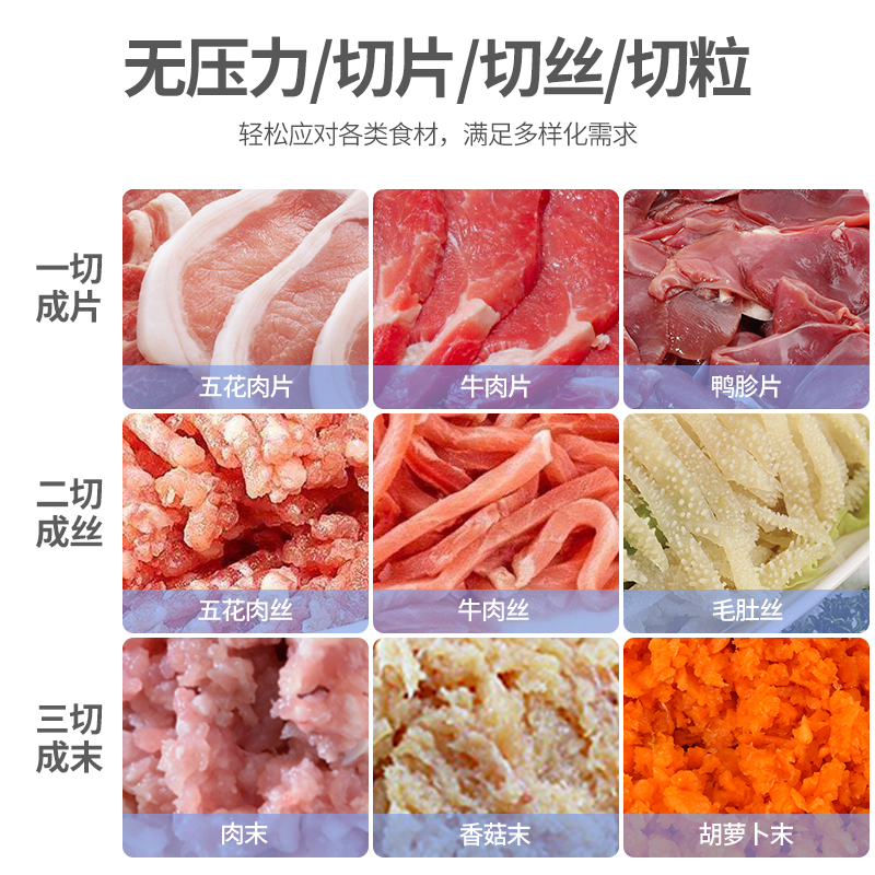 麦大厨商用切肉机大型食堂餐厅切肉片丝丁台式切肉机250KG/h