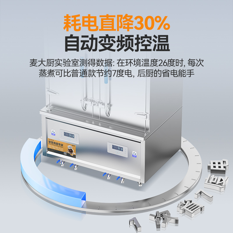 麦大厨BG系列24KW变频工程款双门双控蒸柜380V